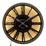 Gun Metal LED Wall Clock