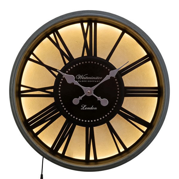 Gun Metal LED Wall Clock