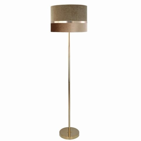 Brown Velvet Stripe Floor Lamp