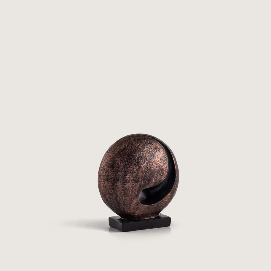 Abstract Bronze Moon Sculpture