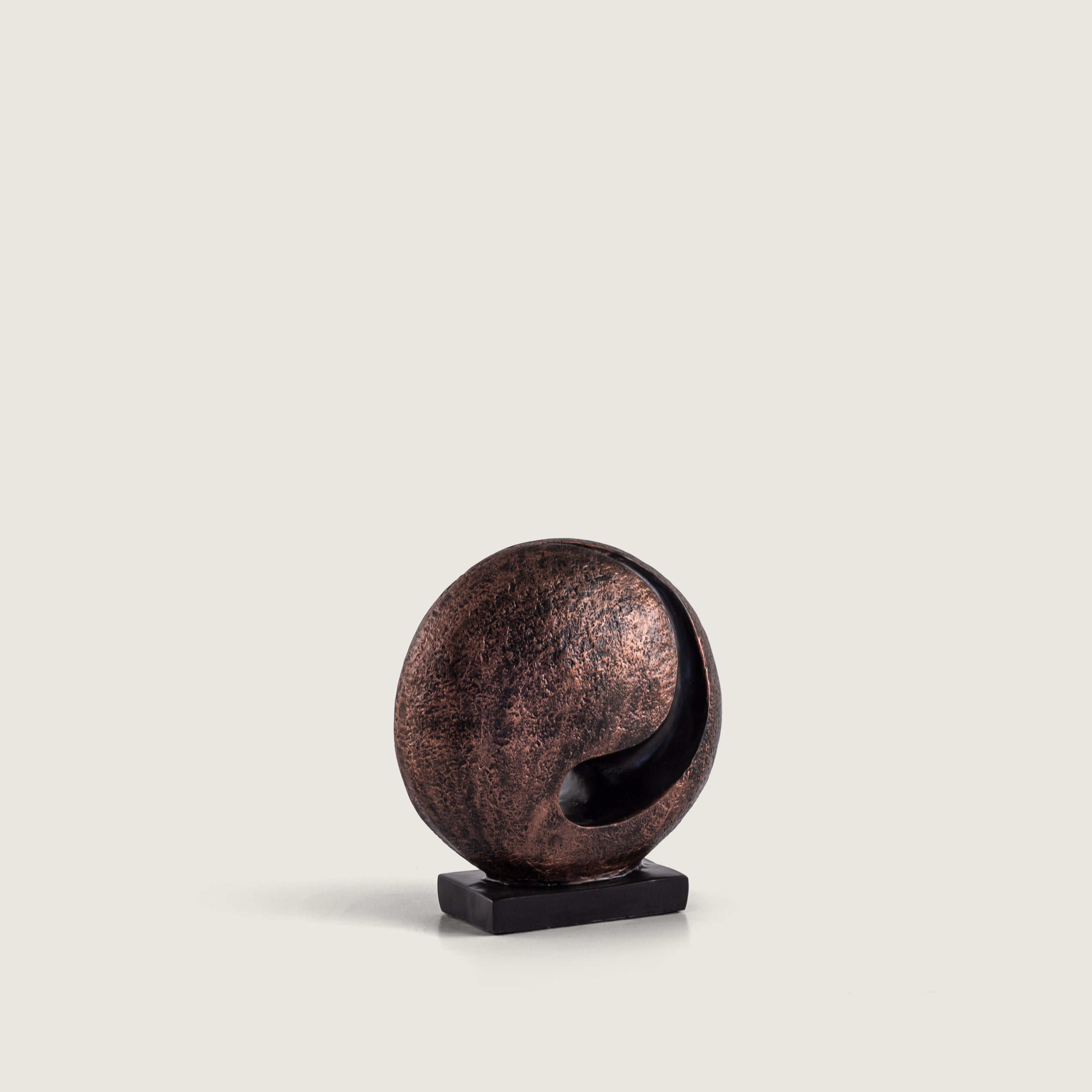 Abstract Bronze Moon Sculpture