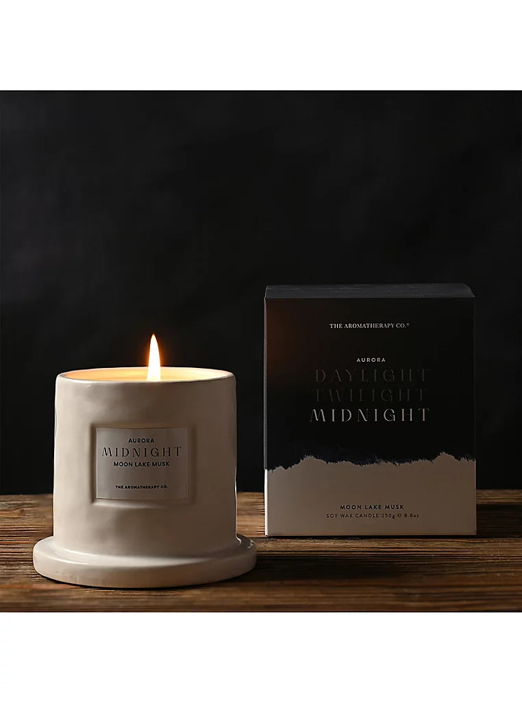 250g Aurora Midnight Ceramic Candle Moon Lake Musk