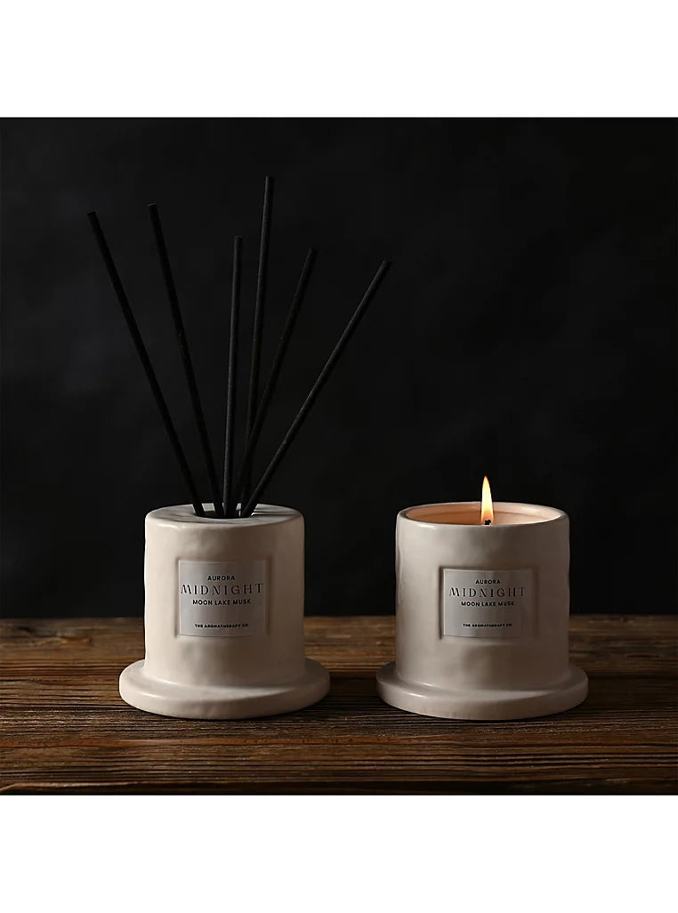 250g Aurora Midnight Ceramic Candle Moon Lake Musk