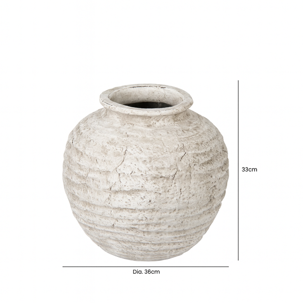 Antique White Terracotta Pot