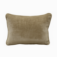 Beige textured cushion on a white background