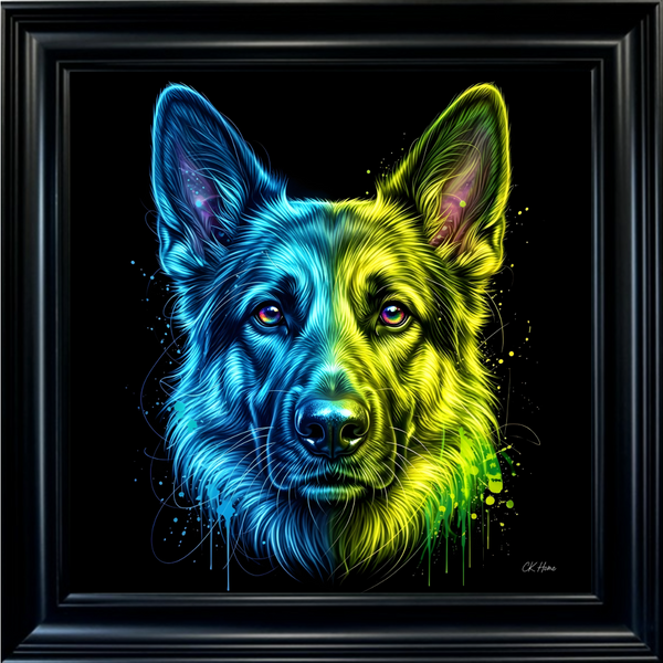 German Shepherd - Framed Animal Wall Art