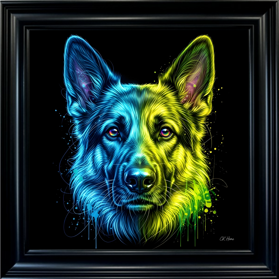 German Shepherd - Framed Animal Wall Art