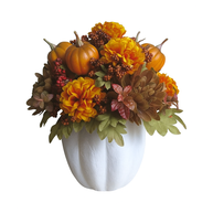 Autumn Floral in Ceramic Vase