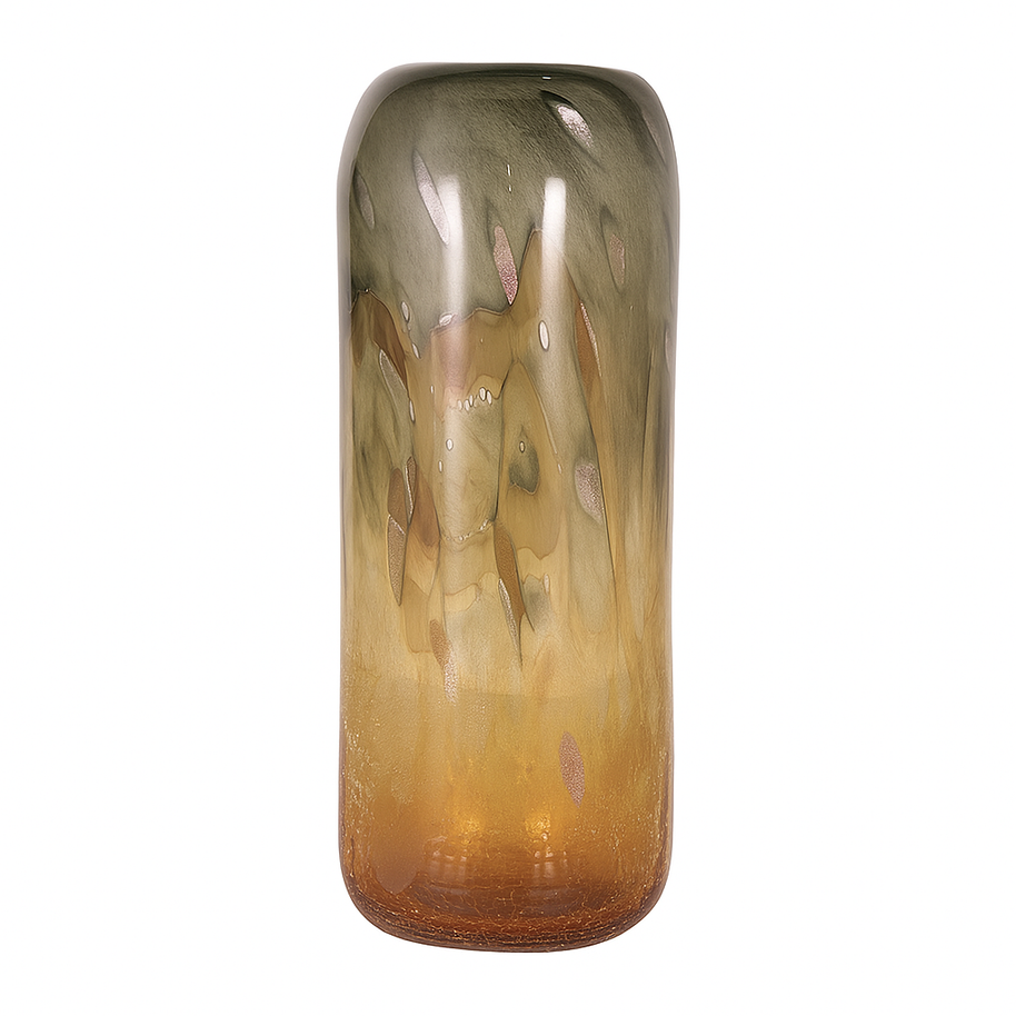 Amber Lustre Cylinder Vase