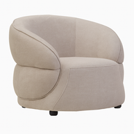 Daphne Taupe Chenille Curved Chair