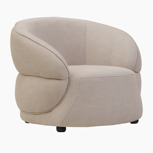Daphne Taupe Chenille Curved Chair