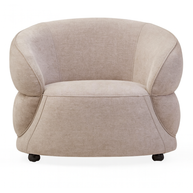 Daphne Taupe Chenille Curved Chair
