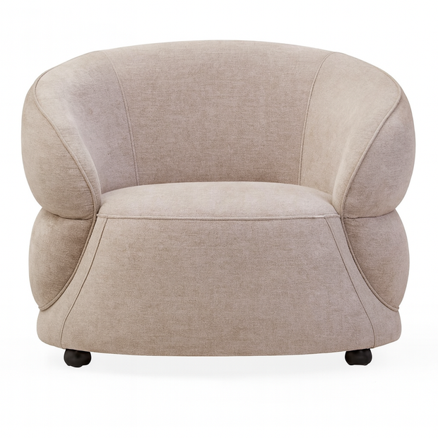 Daphne Taupe Chenille Curved Chair