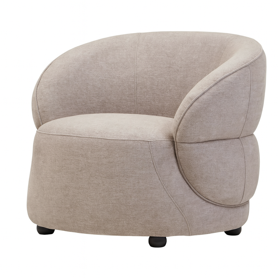 Daphne Taupe Chenille Curved Chair