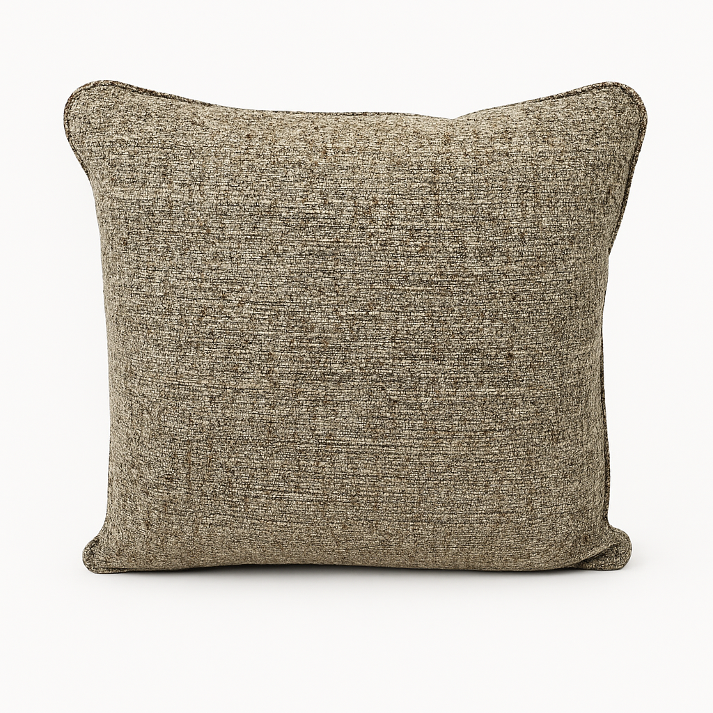 Textured brown cushion on a white background