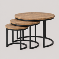 Grey Mango Wood Nest of Tables Set of 3