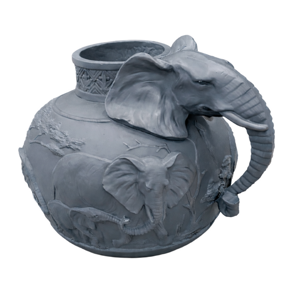 Decorative ornament with elephant design on a white background