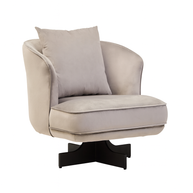 Beige armchair with a pillow on a white background