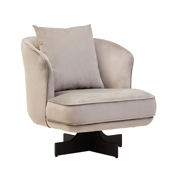 Beige armchair with a pillow on a white background
