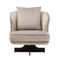 Hale Grey Velvet Swivel Chair