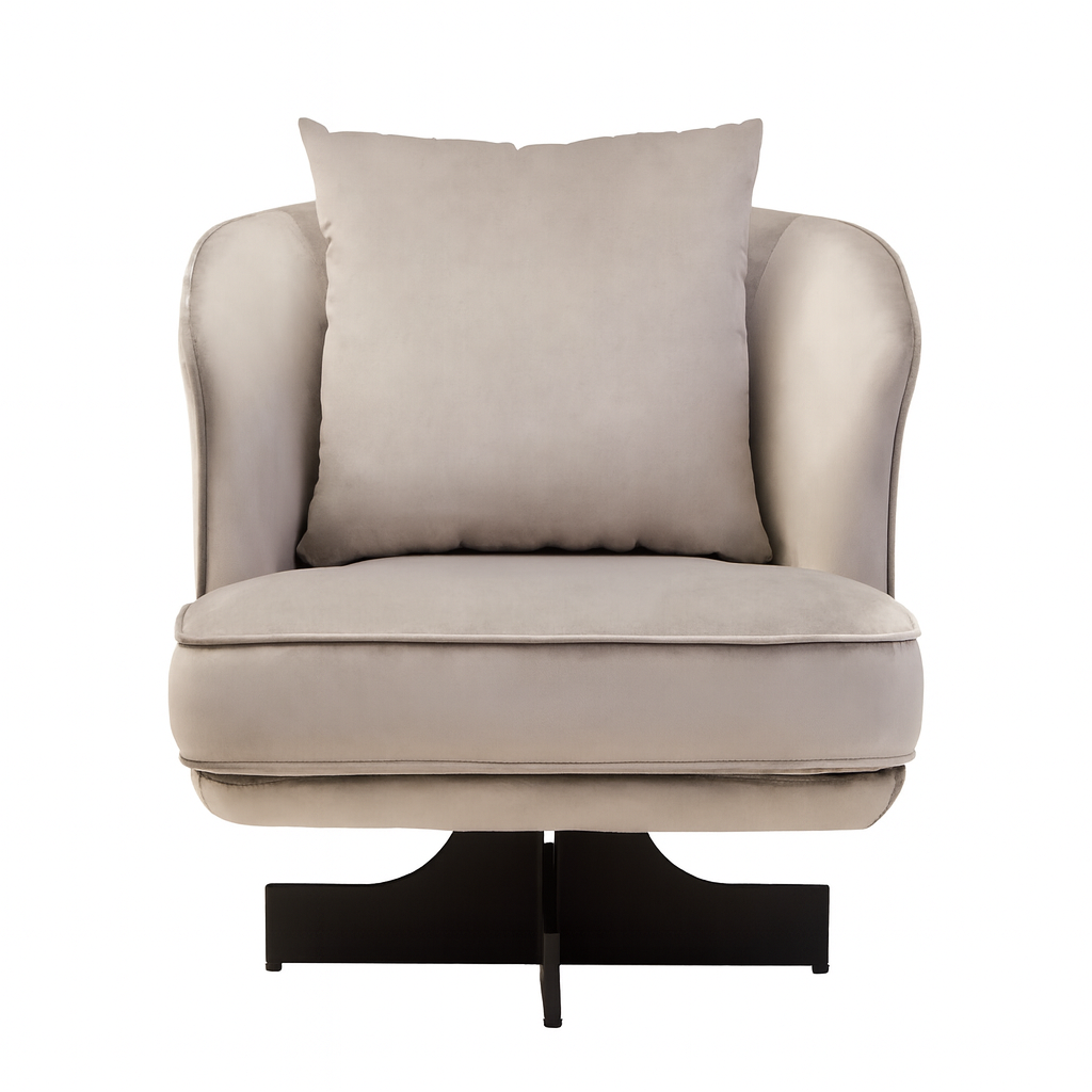 Hale Grey Velvet Swivel Chair