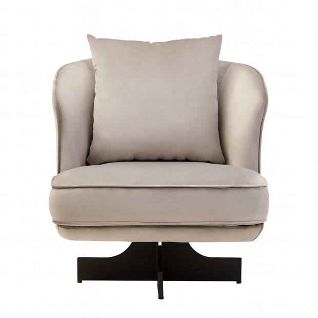 Hale Grey Velvet Swivel Chair