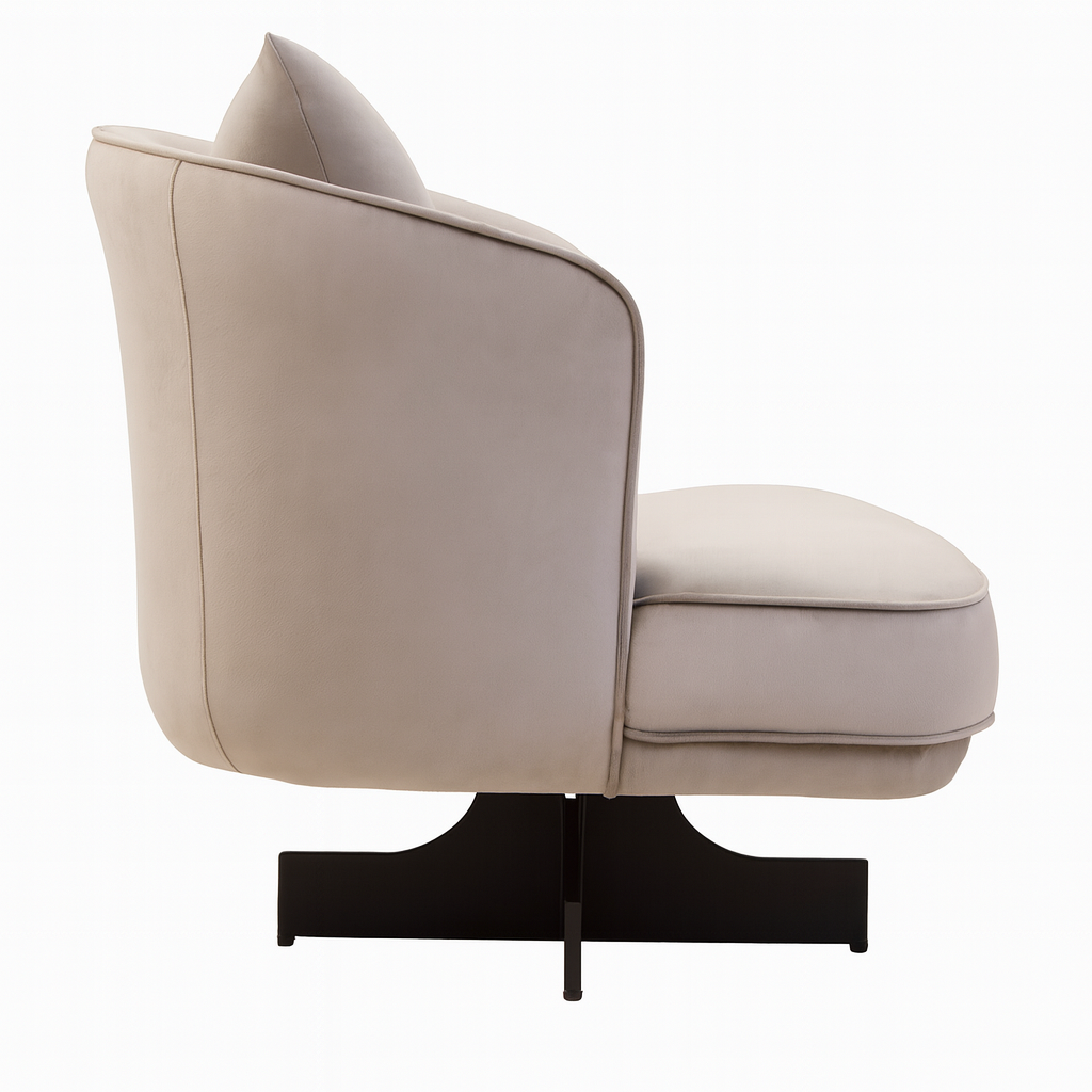 Hale Grey Velvet Swivel Chair