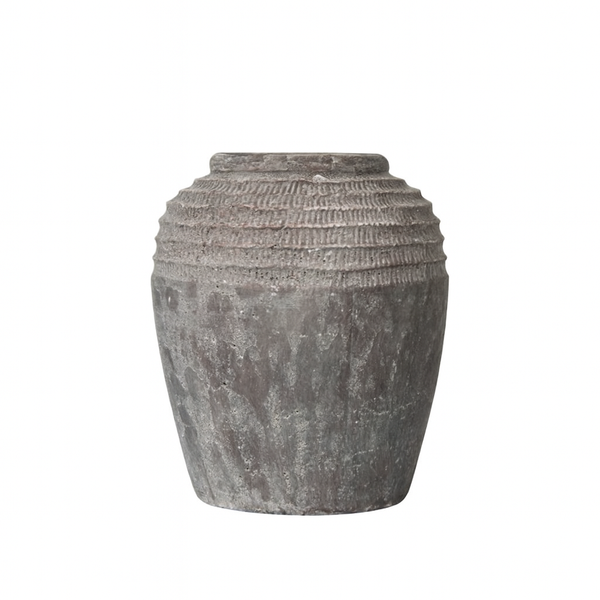 Handmade Antique Dark Grey Terracotta Pot