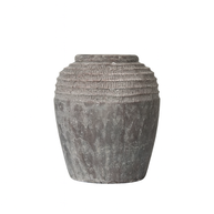 Handmade Antique Dark Grey Terracotta Pot