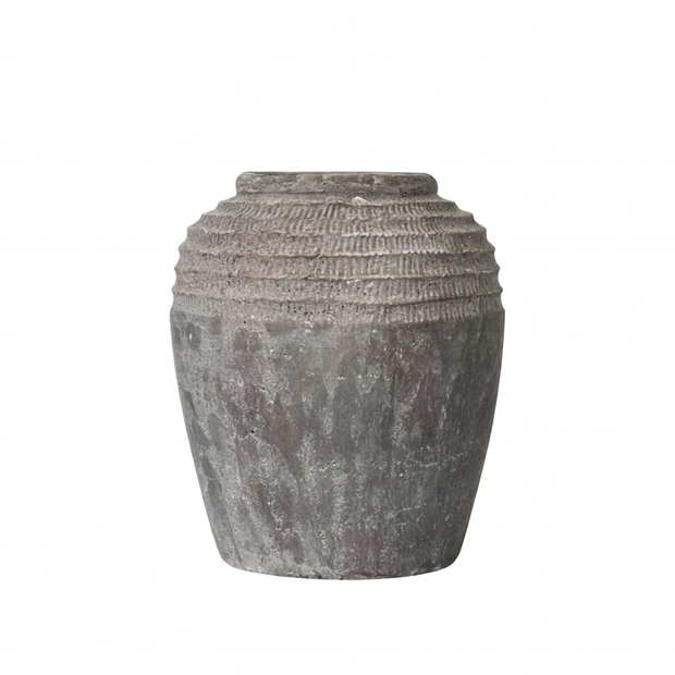 Handmade Antique Dark Grey Terracotta Pot