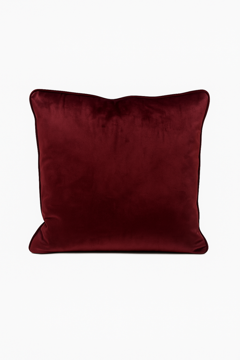 Mulberry velvet cushion on a white background