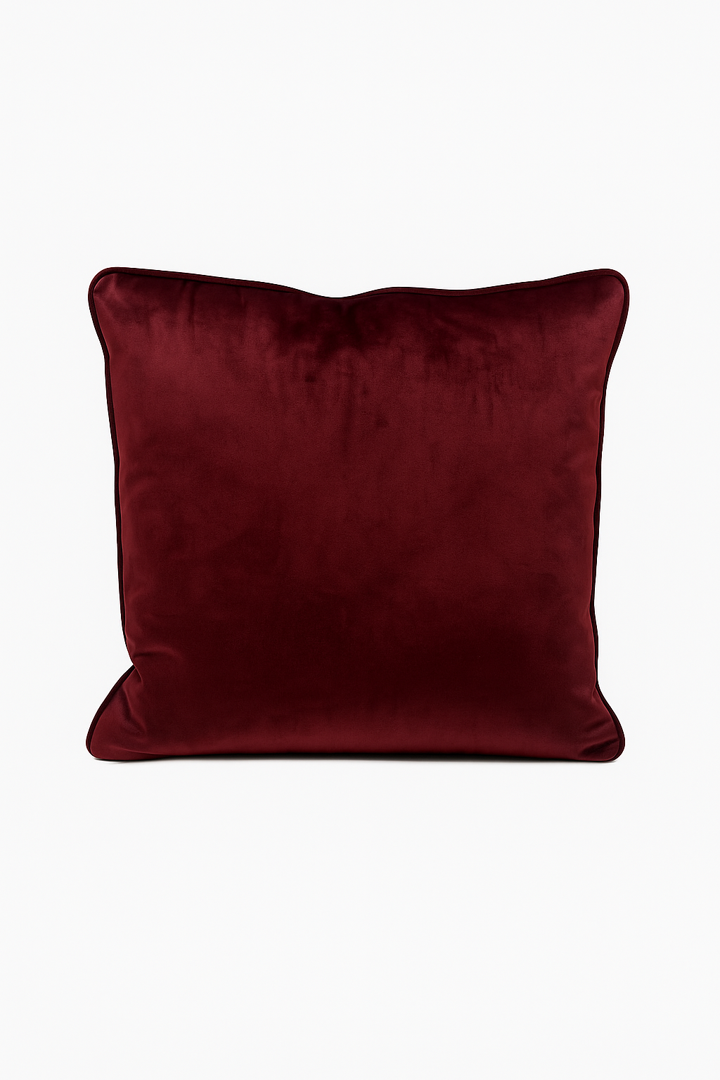 Mulberry velvet cushion on a white background