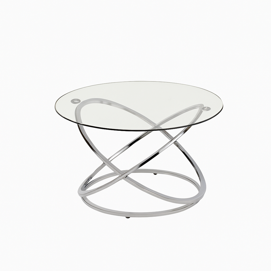Chrome Coffee Table with a white background
