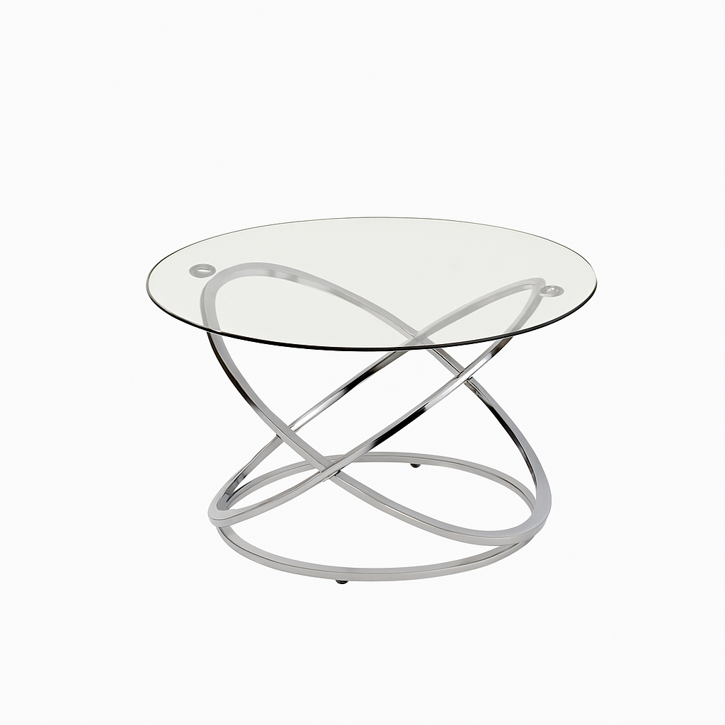 Chrome Coffee Table with a white background