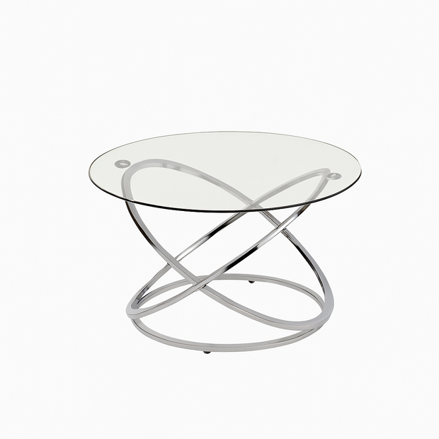 Chrome Coffee Table with a white background