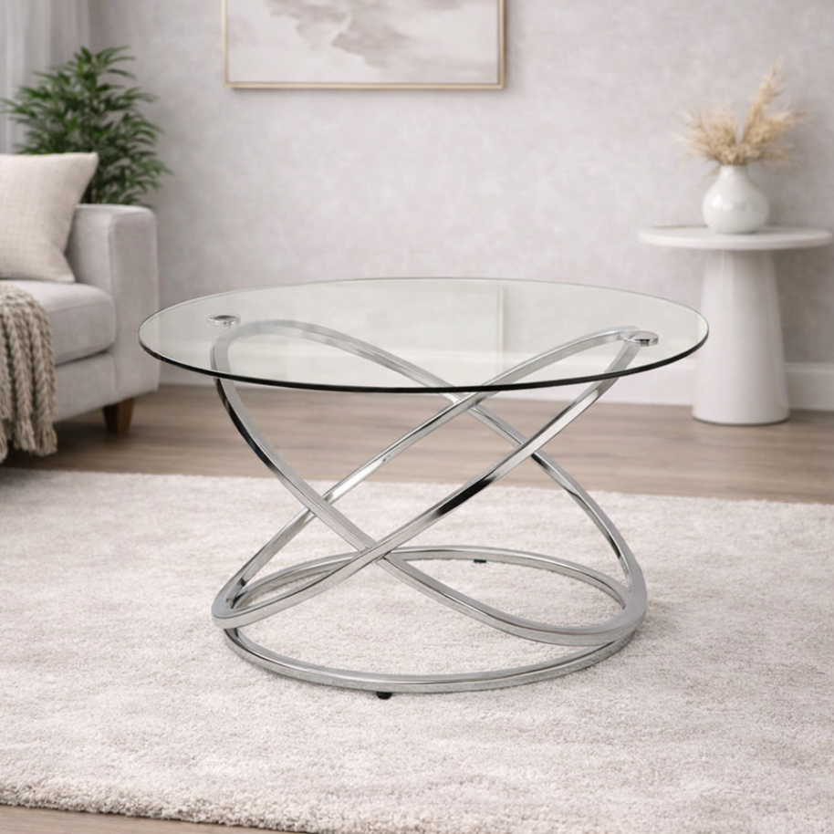 Rizzo Chrome Coffee Table