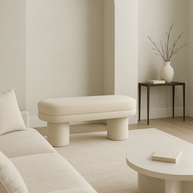 Taupe Chenille Bench