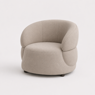 Daphne Taupe Chenille Curved Chair