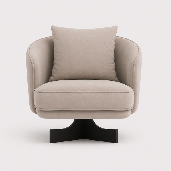 Hale Grey Velvet Swivel Chair