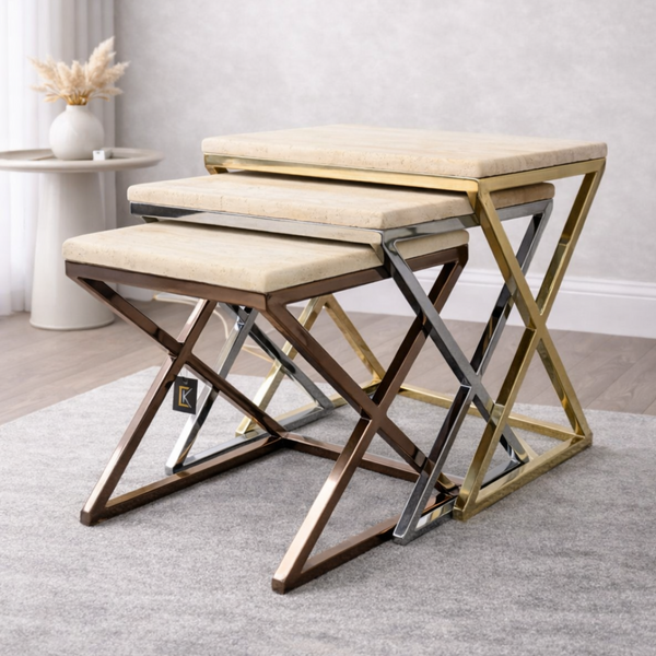 Stone Affect Tables - Set of 3