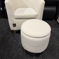 Tub Chair & Footstool - Flow Cream