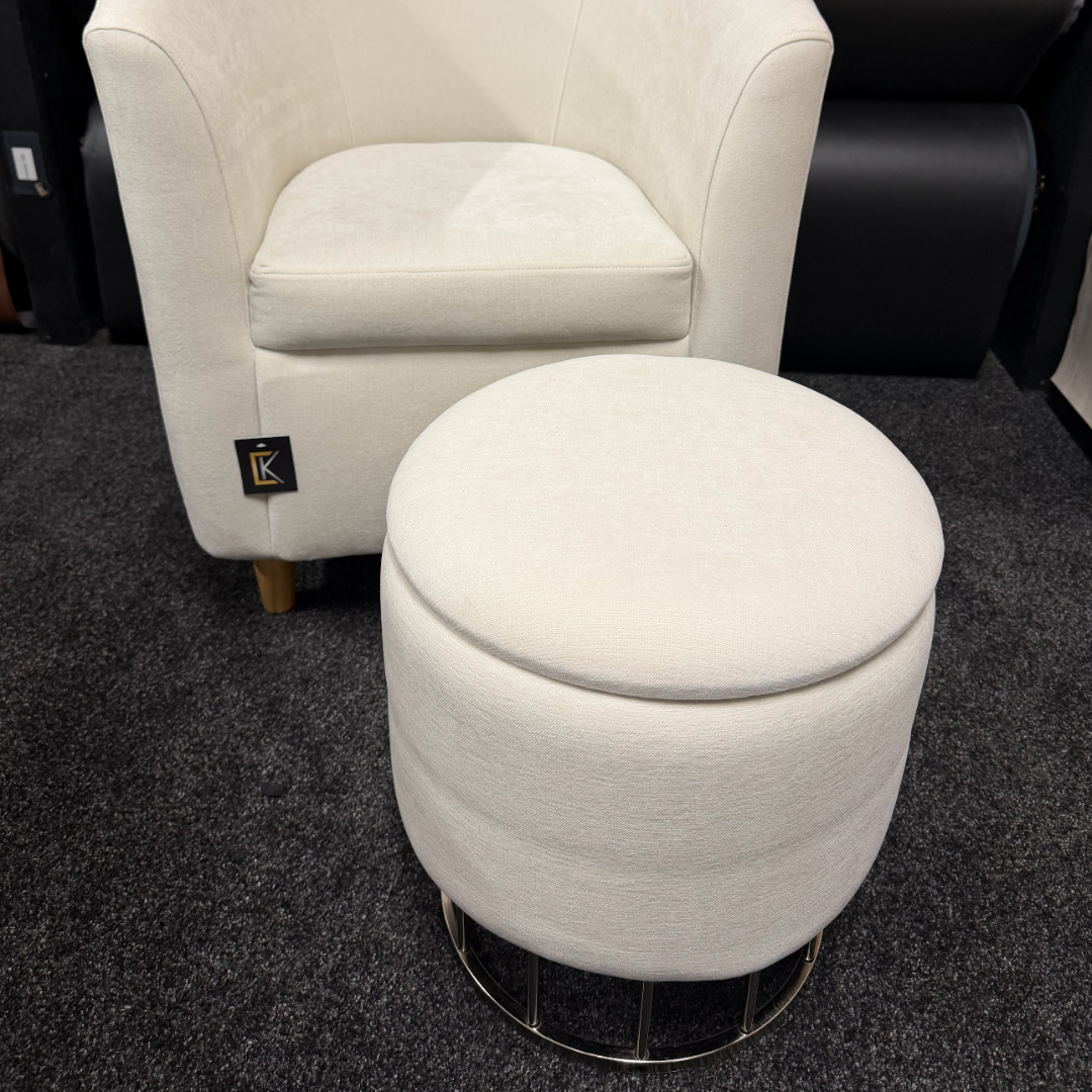 Tub Chair & Footstool - Flow Cream