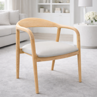 Handcrafted Wooden Chair - Genuine Leather