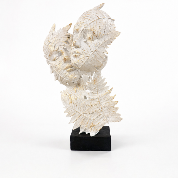 Beige Leaf Couple Sculpture