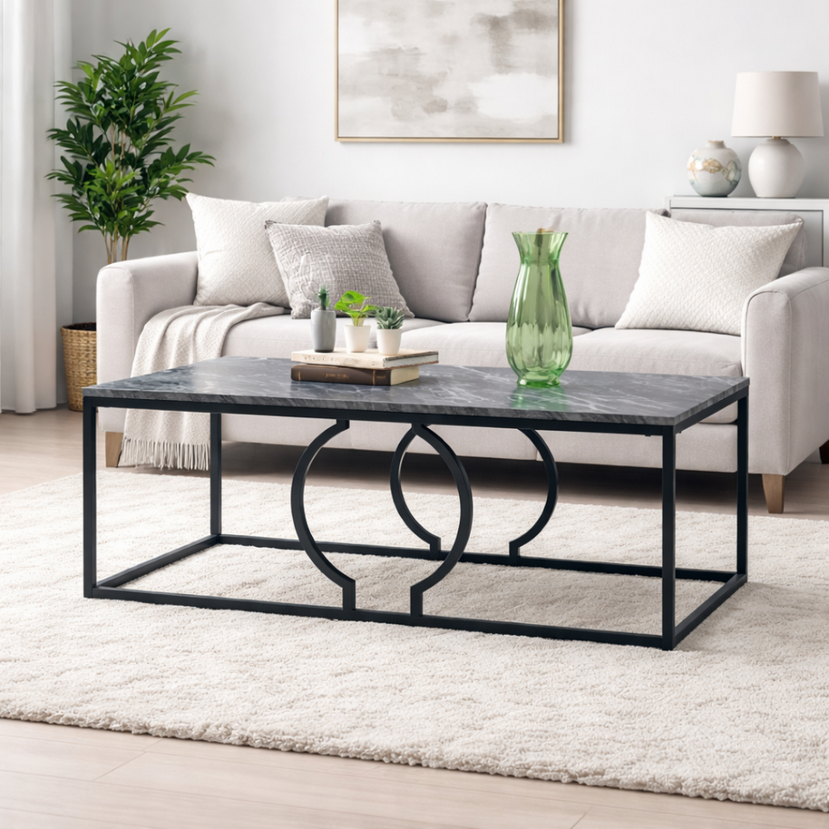 Alora Black Metal Coffee Table