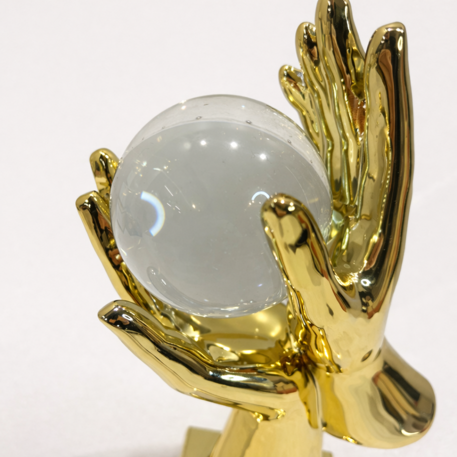 Golden Crystal Sphere Holder