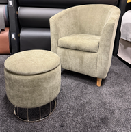 Tub Chair & Footstool - Flow Green Tea