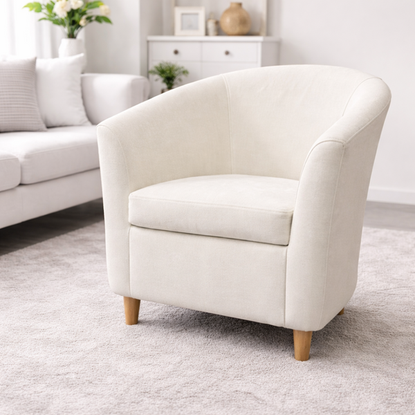 Tub Chair & Footstool - Flow Cream