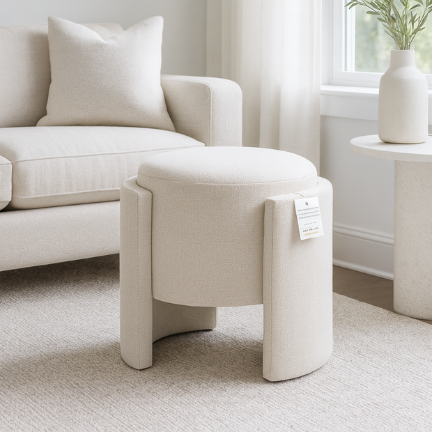 Taupe Round Stool