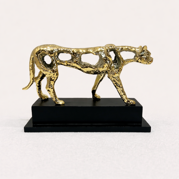 Golden Panther Sculpture